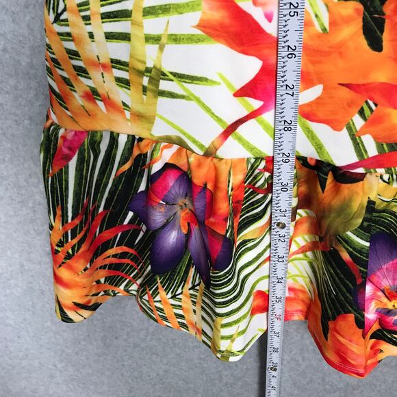 Donna Ricco Dress Womens Sz 4 Tropical Tiered Ruffle Vacation Pockets Sleeveless - Picture 4 of 14
